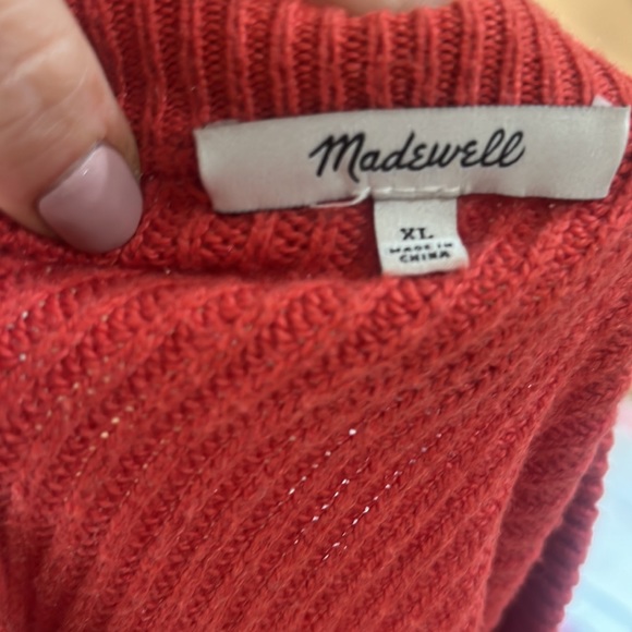 Madewell Thompson Pocket Pullover orange Sweater - Picture 7 of 7